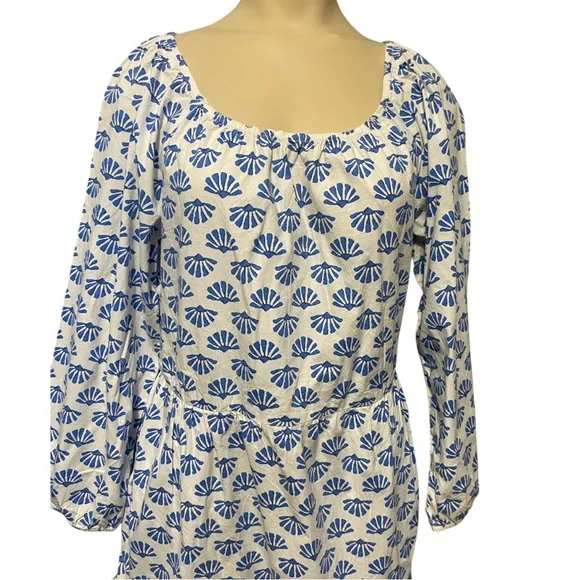 J. Crew Mini Dress Blue and White Floral Long Sleeve Dress - Picture 6 of 16